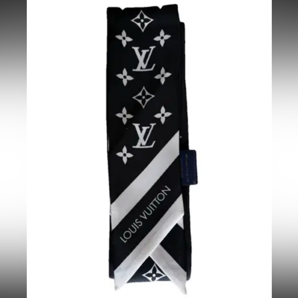 Louis Vuitton Black and White Monogram Silk Bandeau - Picture 4 of 10